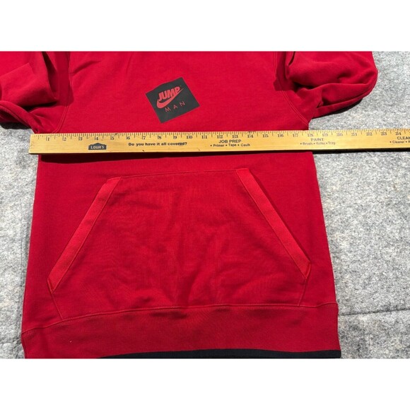 Jordan Jumpman Graphic Print Fleece Pullover Hoodie Red Mens Sweatshirt Sz XS - Picture 6 of 9